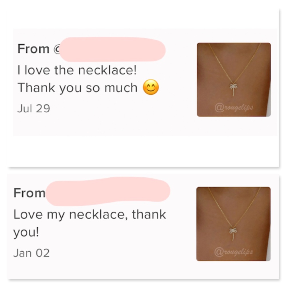 Encrusted Palm Tree Charm on a Yellow Gold Tone Chain Necklace Pendant - Picture 5 of 10